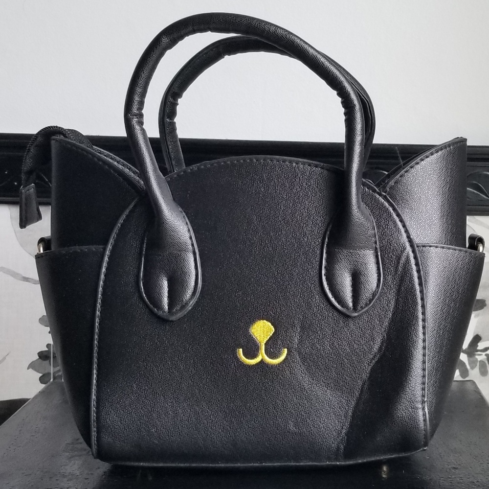 Faux leather cat purse